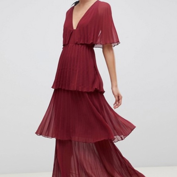 asos oxblood maxi dress
